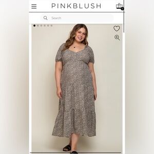 PinkBlush Maternity Women's Black and White Floral Dress